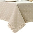 thumbnail image 5 of Nappe Motif Floral en Lin et Coton avec Dentelle pour Table à Manger, 5 of 5