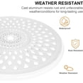 thumbnail image 4 of 30 inches Round Patio Table with Umbrella Hole, Cast Aluminum Bistro Table for Porch Backyard, White, 4 of 8