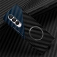 thumbnail image 1 of SaniMore for Samsung Galaxy Z Fold 5 7.6" 2023 Case, Carbon Fibre Texture Shockproof Anti-drop Lens All-inclusive Heavy Duty Protective Slim Light Wireless Charging Magnetic Case, Black/Blue, 1 of 7