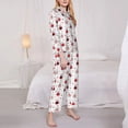 thumbnail image 3 of Pofeuu cute cat hearts Print Womens Pajamas Set Long Sleeve Sleepwear Button Down Nightwear Soft Pj Lounge Sets Button Down Pajamas Women-Medium, 3 of 7