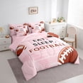 thumbnail image 2 of Erosebridal Eat Sleep Football Bedding Comforter Set 7pcs for Kids Teens,Boys Girls Sport Rugby Queen Bedding Sets,Pink Reversible,Super Cozy Room Decor, 2 of 6
