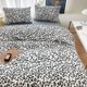 thumbnail image 3 of Juego de funda nórdica de leopardo, tamaño doble, 100 % algodón, estampado de guepardo safari en negro y gris sobre blanco, 1 funda de edredón con animales y cierre de cremallera, 2 fundas de, 3 of 7