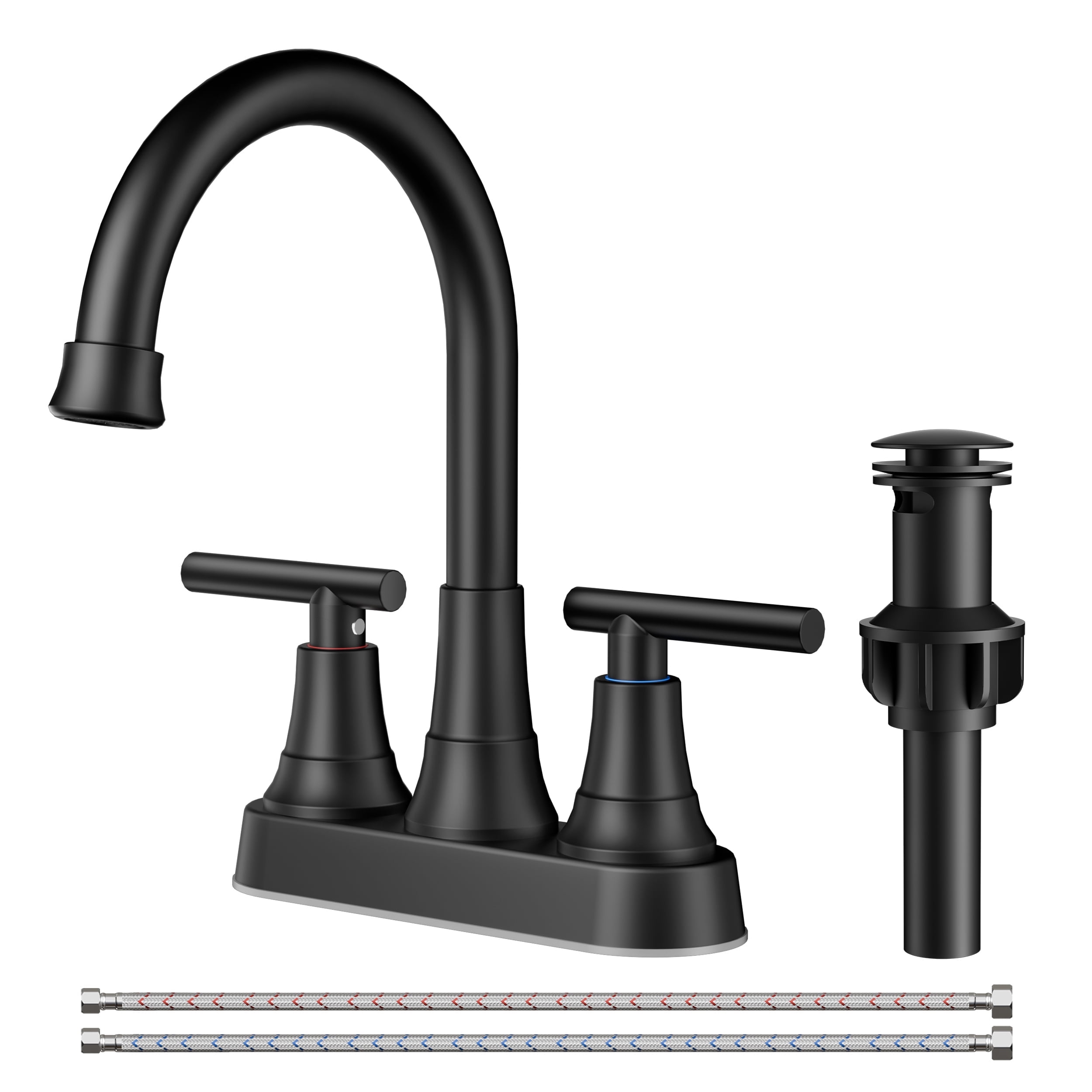TVOFEK 4-Inch Matte Black Bathroom Sink Faucet photo 1