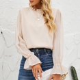thumbnail image 3 of Blusa De Mujer, Fibra De Poliéster, Transpirable, Cómoda, Blusa De Doble Capa Para Mujer, Manga Larga Para Uso Diario ANGGREK champán m, 3 of 7