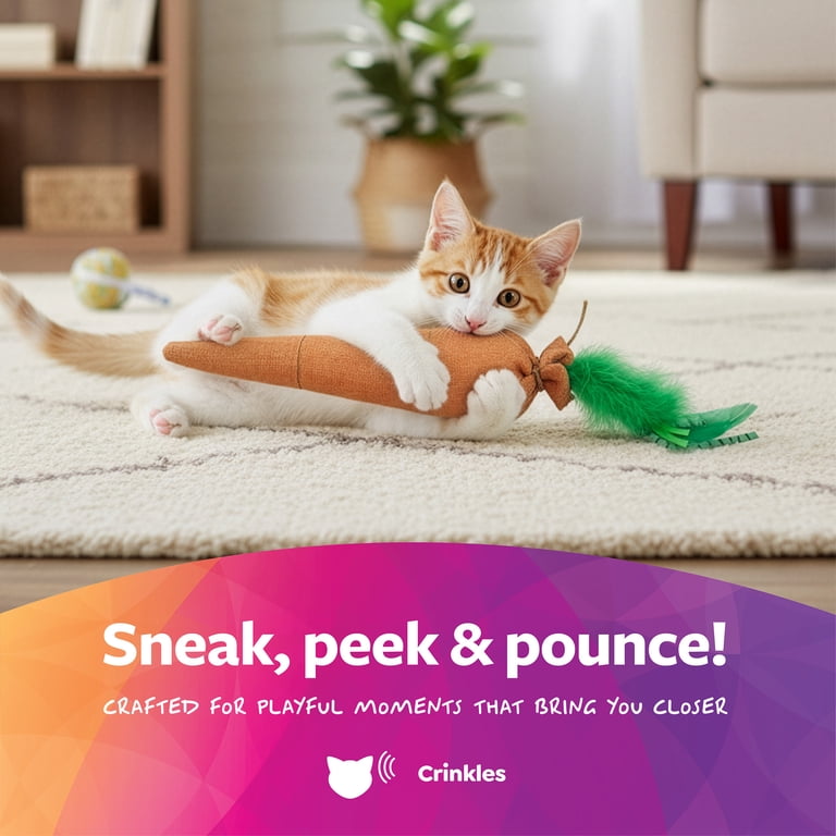 3 pack) SmartyKat Kolossal Karrot Kicker Plush Catnip Cat Toy