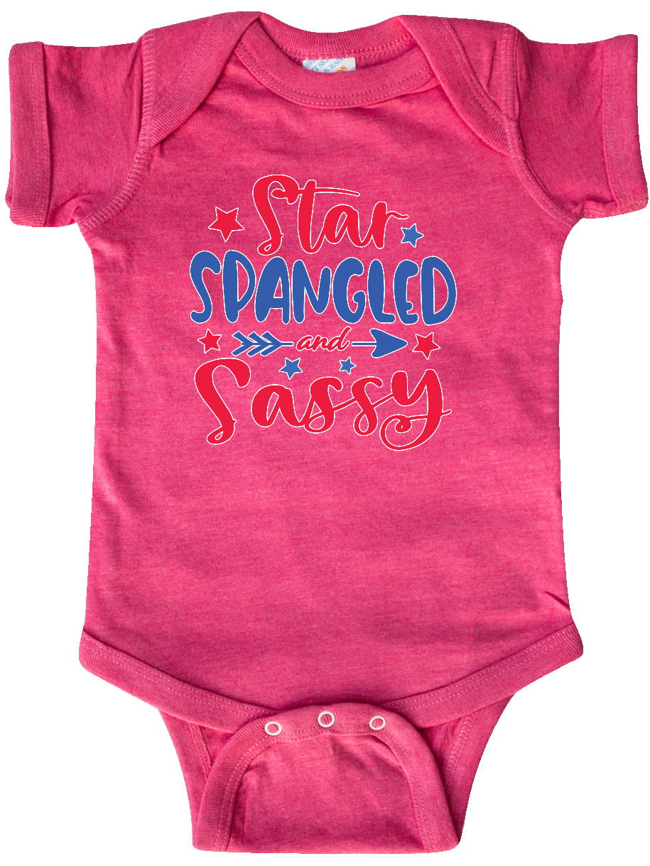 4th Of July Onesie Star Spangled and Sassy Funny Baby Onesie For Girls 