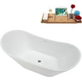 thumbnail image 2 of 67" Streamline NB6280CH Soaking Glossy White Freestanding Tub and Tray With Internal Drain in Polished Chrome, 2 of 7
