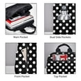 thumbnail image 4 of Naloa Black and White Polka Dot Print Lightweight DayBackpack Suitable for school, work, shopping, travel, etc., 4 of 5