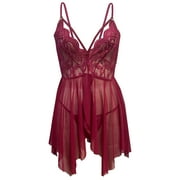 XWSHYW Lingerie for Women Lace Babydoll Sexy Bra and Panty Sets Sleepwear for Women