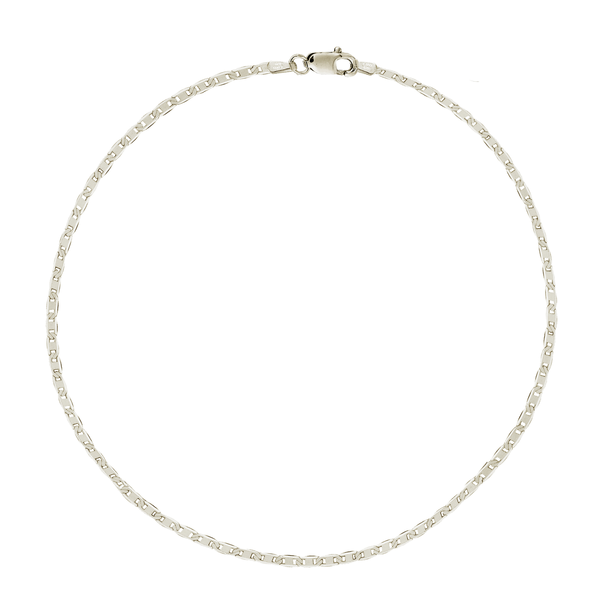 Ritastephens Sterling Silver Mariner Link Chain Anklet 11 Inches for Female Adults, and Teens