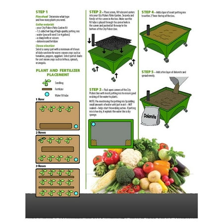 24.5 in. x 20.5 in. Patio Raised Garden Bed Grow Box Kit with Watering