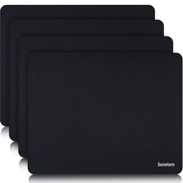 Mouse pad Senetem de 4 unidades antideslizante 28 x 22 cm negro