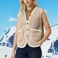 thumbnail image 4 of Plebaso Women's Fleece Vest with Pockets Button down Sleeveless Jacket Fall Winter Womens Warm Outerwear, 4 of 5