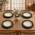 Black 100 Pack 13.5 Inch Round Disposable Paper Lace Doily Place Mats ...