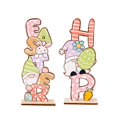 thumbnail image 2 of Decoraciones de Pascua perfecl de madera letrero de mesa 2 uds 18 cm x 7 cm, 2 of 8