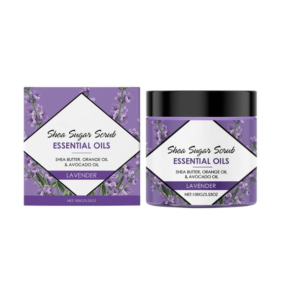 HHBEAUTY Lavender Body Scrub for Women - Exfoliating Body Scrub - Infused with Natural Lavender Oil and Essential Nutrients for Smooth and Radiant Skin