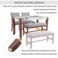 thumbnail image 3 of Harper & Bright Designs Wood Dining Set with Bench for 4, Rectangle Kitchen Table with Marble Veneer Tabletop, 2 Upholstered Chairs for Dining Room, Gray, 3 of 16