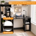thumbnail image 2 of 31.5 " Modern Home Office Desk with 2 Compartments, Wood Computer desk for Small Space,Black, 2 of 8