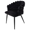 thumbnail image 2 of Silla Galerias El Triunfo Respaldo Diseño Bolas Terciopelo Negro Patas De Metal, 2 of 4