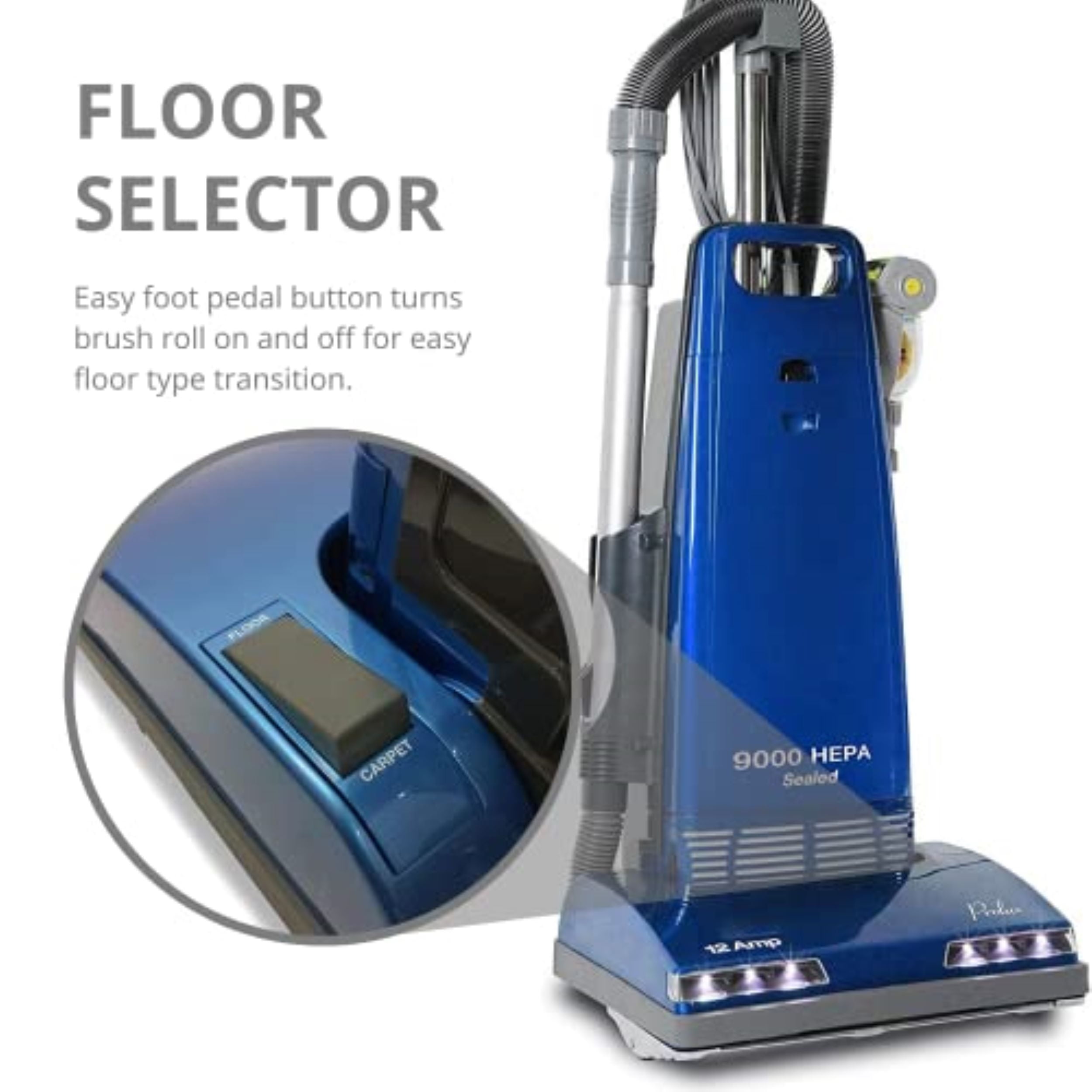 Prolux 9000 Upright Sealed HEPA Vacuum with 12 Amp Motor on Board Tools