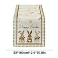 thumbnail image 3 of Eespoir Cute Rabbits Radish Eggs, Themed Tablecloth, Linen Printed Table Flag, For Easter Restaurant Decoration(A), 3 of 6