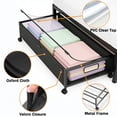thumbnail image 4 of GARITIN Under Bed Storage Containers with Wheels, 2 Pack Underbed Shoe Storage Organizer with Clear Lids, Rolling Under Bed Metal Drawers for Clothes, Blankets, Black, 4 of 6