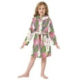 thumbnail image 6 of FORMRS Niños Bathrobe Unisex Hooded Robe Soft Plush Pajamas Sleepwear, Size 4-6T, White Flowers, 6 of 7