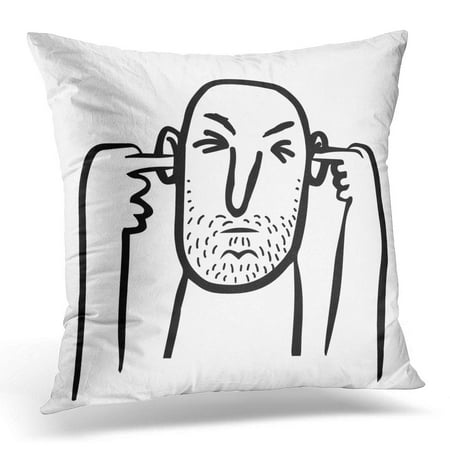 ECCOT Covering Man His Ears with Index Fingers Avatar Pillowcase Pillow Cover Cushion Case 16x16 inch