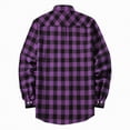 thumbnail image 4 of HCNTES Plaid Mens Flannel Shirts Long Sleeve Shirts for Men Casual Button Down Big and Tall Button Up Shirt(L01-Purple,XL), 4 of 8