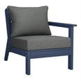 thumbnail image 2 of WestinTrends Avalon Outdoor Patio HDPE Right Arm Sectional Corner Club Chair with Patio Cushions, Navy Blue/Gray, 2 of 13