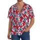 thumbnail image 1 of Fotbe Palm Tree Pattern on Red Camisa Estampada de Manga Corta para Hombre, Casual de Verano, Estilo Playero, Sin Arrugas-4X-Large, 1 of 5