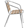 thumbnail image 6 of Bowery Hill Aluminum Stack Chair with Slat Teak Back in Silver/Brown, 6 of 9
