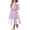 Purple, variant on SELONE Formal Dresses for Girls Long Sleeve Pleated Dress Crew Neck Midi Gown Bow Color Block Elegant Outfits 7-12Y
