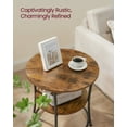 thumbnail image 3 of VASAGLE Side Table, 2-Tier Round End Table, Nightstand with Steel Frame for Small Spaces, Living Room, Bedroom, Rustic Brown and Ink Black, 3 of 5