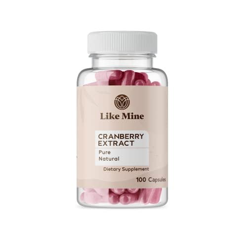 Like Mine Cranberry Extract 100 Capsules Pure, No Additives, Single Ingredient 100 Count