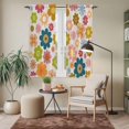 thumbnail image 6 of Vintage Boho Floral Kitchen Curtains 63 Inch Length, Yellow Pink Floral Bohemia Beige Tiers Curtains for Living Room Berdoom Bathroom, Light Filtering Drapes Window Treatment 2 Panels 42"Wx63"L, 6 of 8