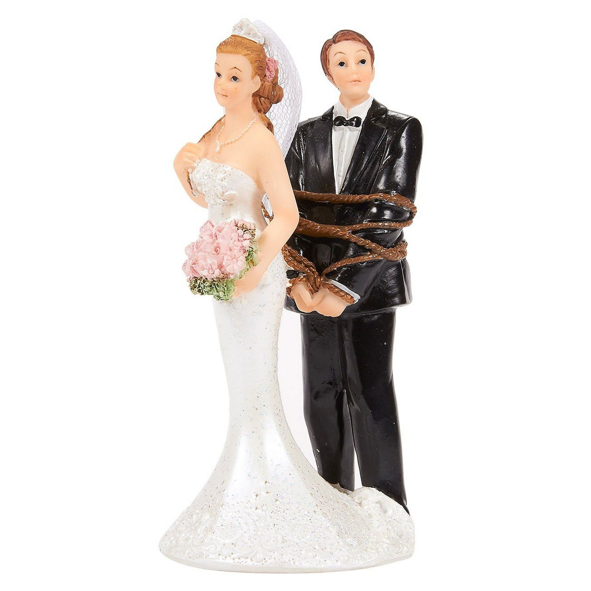 Juvale Wedding Cake Topper Bride Tied Up Groom Figurines Fun