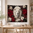 thumbnail image 5 of Floral Garden Lion with Face Upper Detailed Shoulders, Mystical Fantasy for Space Lovers, Galaxy Room Decor, Valentine'S Day Gift, Tapestry Wall Hanging for Bedroom and Dorm, 5 of 7