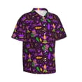 thumbnail image 2 of Daiia Mardi Gra2 Hawaiian Shirt for Men Gentle Cotton Regular Short Sleeve Casual-X-Large, 2 of 9