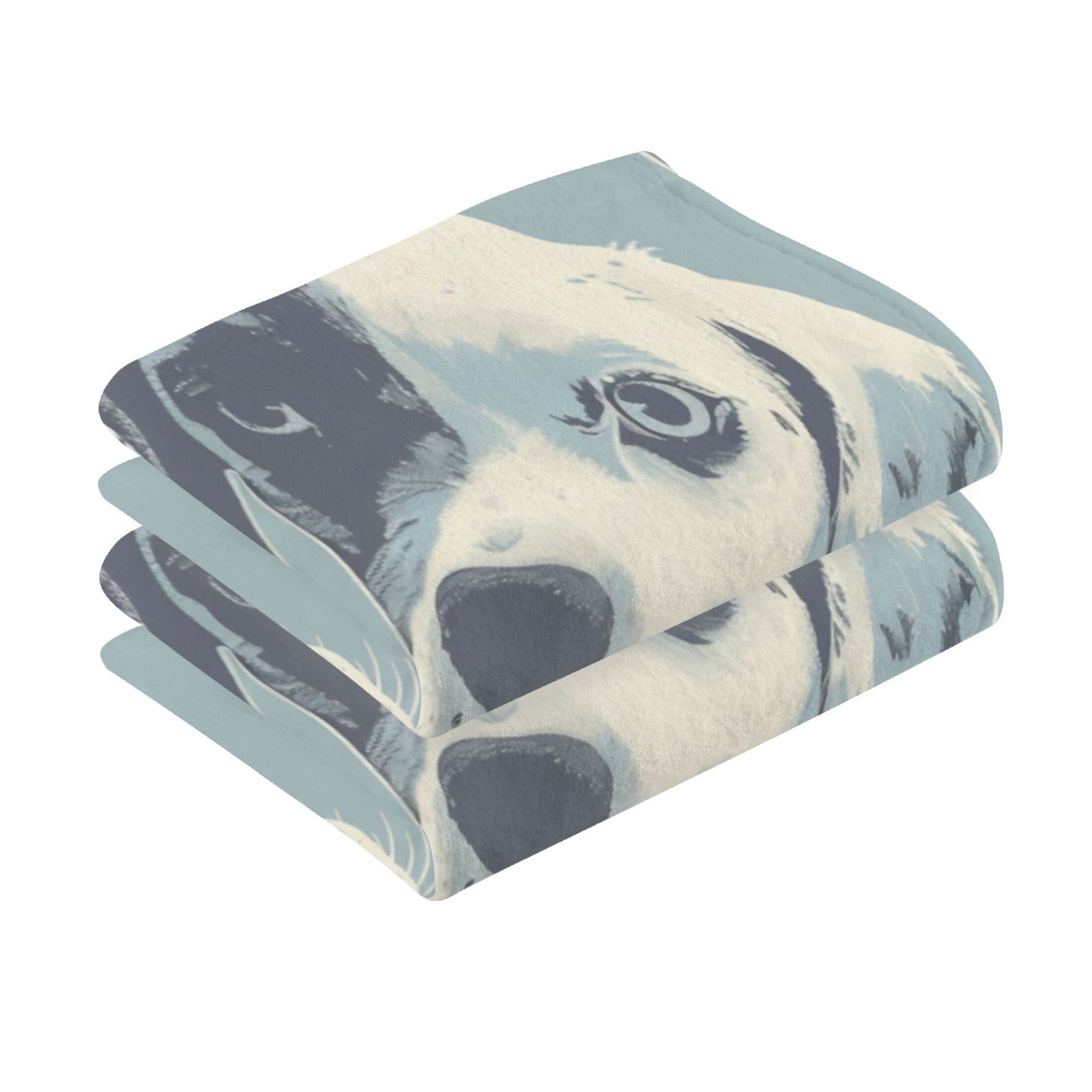 Cotton Towel Two-Piece 16x28 Inch One Sizex2 Face Towel Set Towel Set Cotton Hand Bath Towel Bathroom Beach Black and White Gog Face