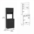thumbnail image 2 of Pantry Cabinet 67"H, 4 Doors 1 Drawer, Microwave Storage, Black | Particle Board | Particle Board, 2 of 7