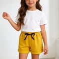 thumbnail image 5 of Nilvkv Girls Shorts, Shorts for Girls, Youth Solid Color Lightweight Stretchy Soft Lounge Shorts Casual Summer Daily Wear Yellow 12-18 Months, 5 of 7