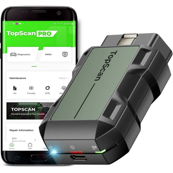TOPDON TopScan Pro, OBD2 Scanner Bluetooth for iOS & Android, Diagnostic Scan Tool for All Cars, Car Code Reader with Reset Scanner, 13  Reset Service,Upgraded Version of Topscan Lite