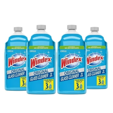 Windex® Original Glass Cleaner Refill - Pack of 4 (2L Each), Streak-Free, Multi-Surface
