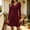 Wine, variant on NominalSnug Womens Ribbed Knit Nightgown V Neck Long Sleeve Button Front A Line Mini Sleep Dress Loungewear