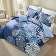 thumbnail image 5 of Regency Heights Queen Size Comforter Set, 5-Piece Floral Bedding Set for All Season, Blue Comforter Set Queen with Bed Skirt, 5 of 10