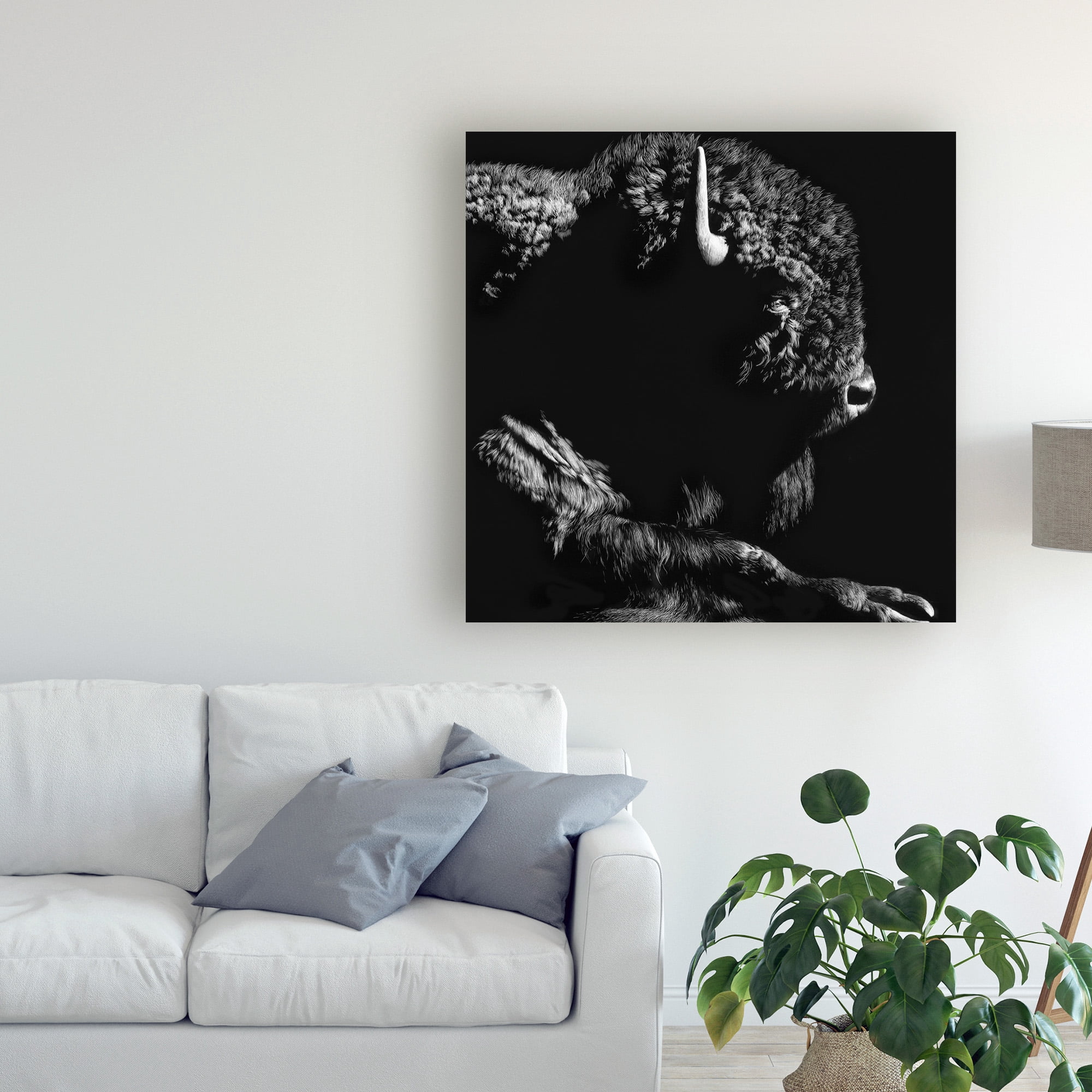 Trademark Fine Art 'Just Chillin Buffalo' Canvas Art by Julie Chapman
