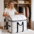 thumbnail image 4 of Bolsa de almacenamiento de ropa y edredones de gran capacidad con ventana, organizador del hogar para ropa, ropa de cama, juguetes y lencería, 4 of 6