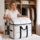 thumbnail image 4 of Bolsa de almacenamiento para ropa y edredones con ventana | Organizador doméstico de gran capacidad para ropa, mantas, sábanas y juguetes, 4 of 6