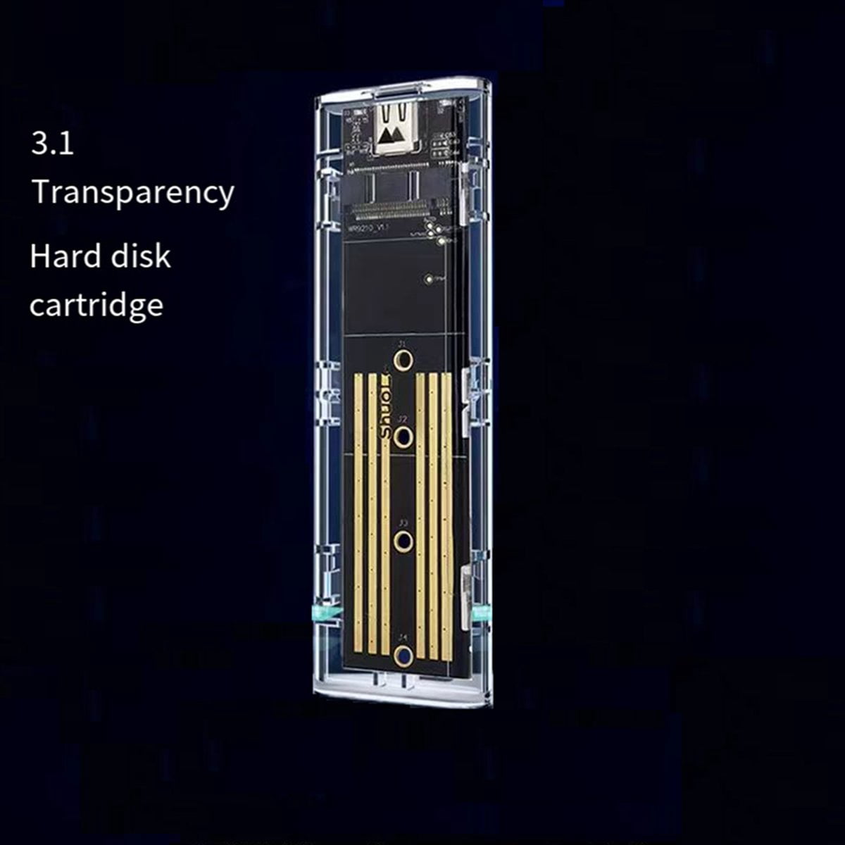 3X M2 SSD Case M.2 NVME SSD Enclosure Portable USB3.1 Type-C SSD Transparent Hard Disk Case 5Gbps for PC,3 x M2 SSD Enclosure 3 x Data Cable